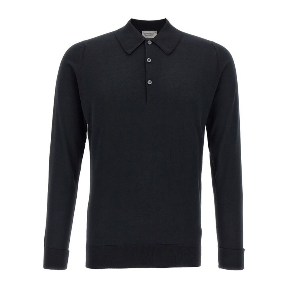 JOHN SMEDLEY Black Cotton Polo Men's Shirt